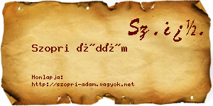 Szopri Ádám névjegykártya